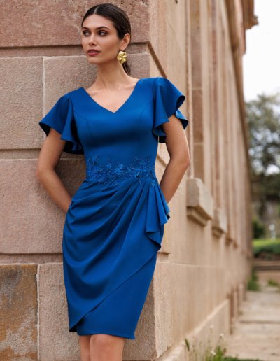 Robe de cocktail et cérémonie - bleu roi, magenta, sauge - Caralys Mariage Nice 06 Paca