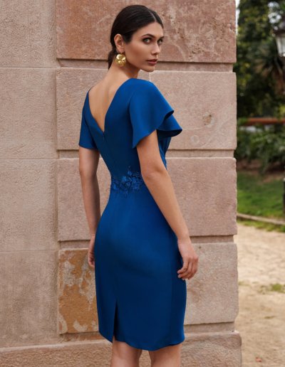 Robe de cocktail et cérémonie - bleu roi, magenta, sauge - Caralys Mariage Nice 06 Paca